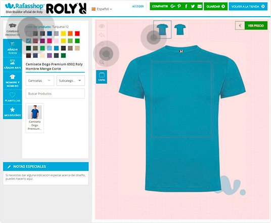 Personalizar camisetas con Rafasshop