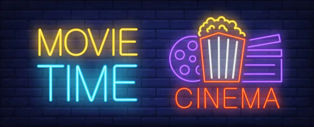 tiempo pelicula signo neon cubo palomitas claqueta carrete pelicula cartel 1262 13530 jpg