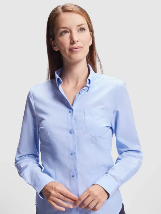 Camisa Laboral Roly Oxford Woman 5068 Mujer Manga Larga
