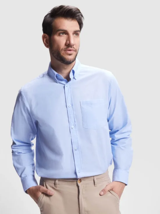 Camisa Laboral Roly Oxford 5507 Hombre Manga Larga