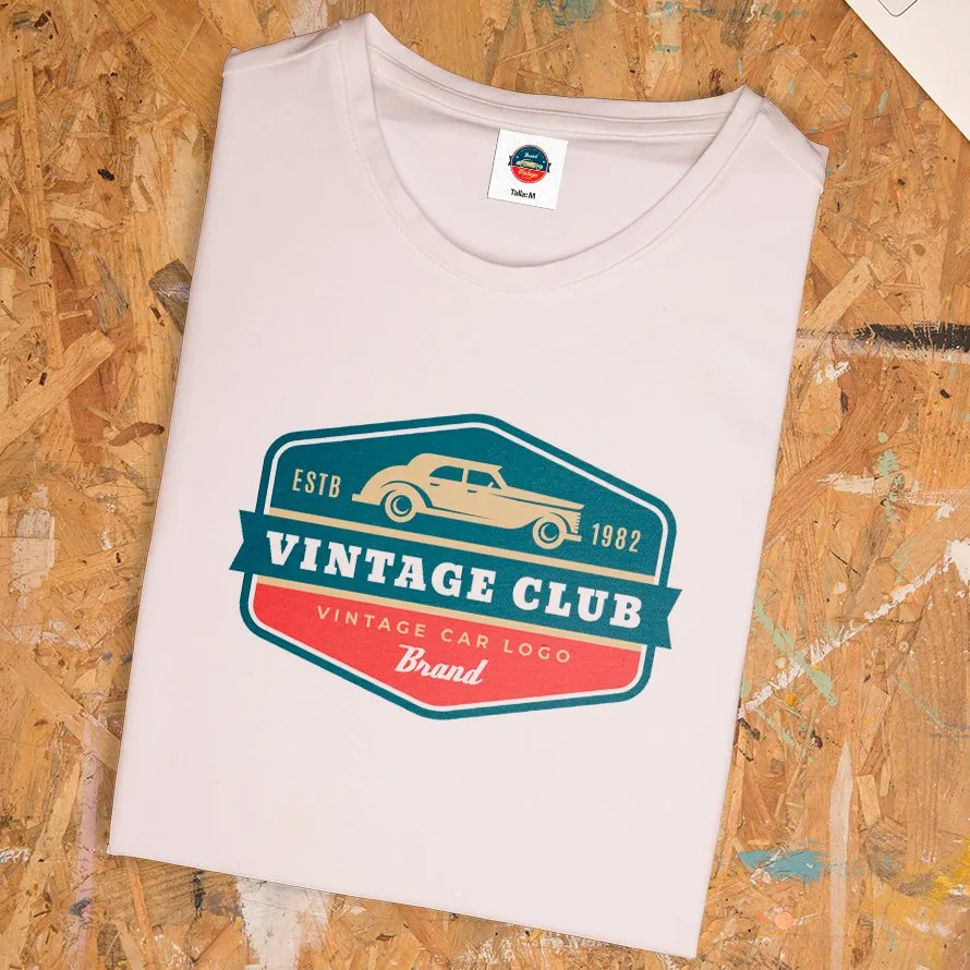 Ejemplo Etiqueta Tejida Cosida A Tres Colores