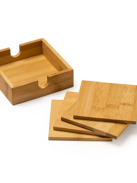 Set de 4 Posavasos de Bambú Natural Stamina Algor 4113