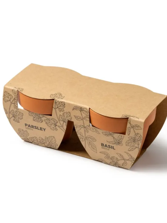 Set de 2 Macetas con Semillas de Perejil y Albahaca Stamina Tulsy 1037