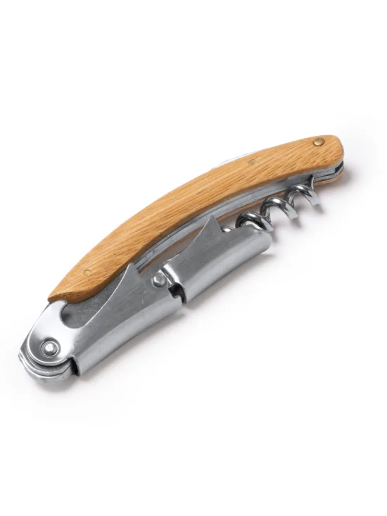 Sacacorchos de Acero Inoxidable y Bambú Stamina Rical 1189