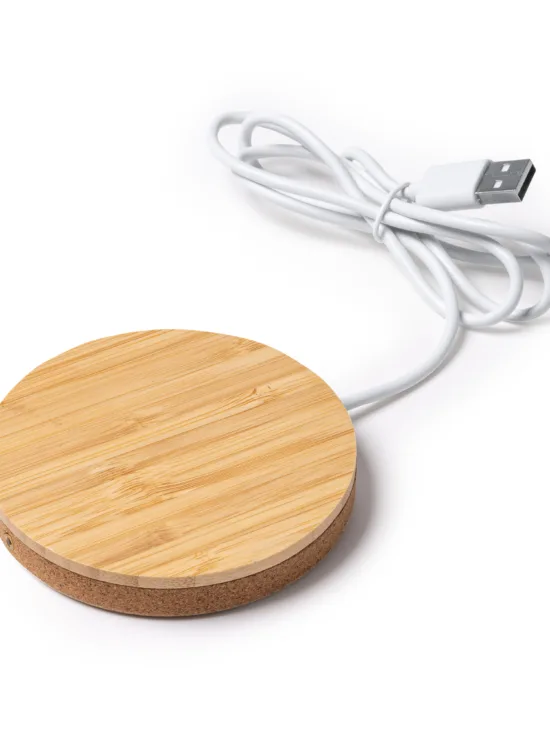 Cargador Inalámbrico de Bambú y Corcho Stamina Furax 1209